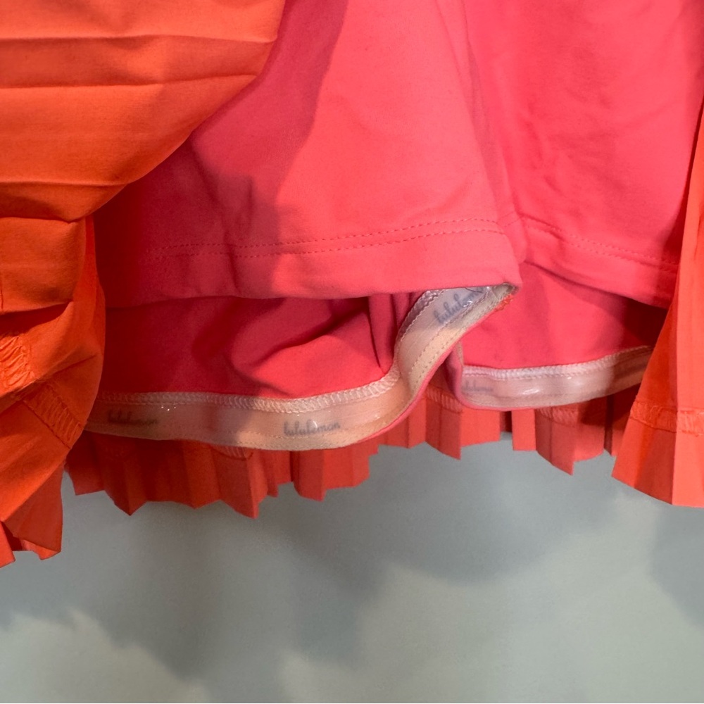 Lululemon Pleat to Street Tennis Skirt/Skort Grapefruit Size 8 - Picture 3 of 8